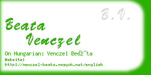 beata venczel business card